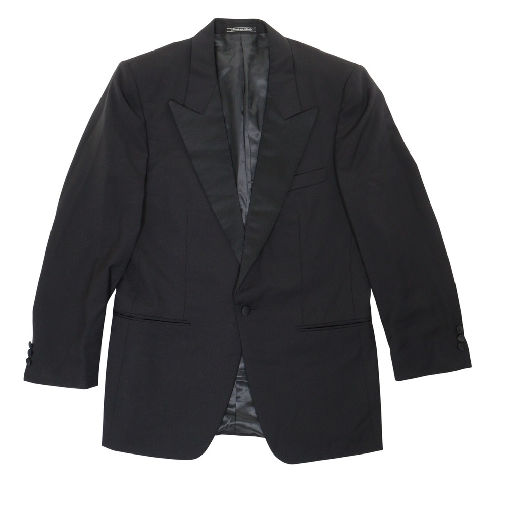 Wilkes Bashford Ermenegildo Zegna Tuxedo Jacket 36S Peak Lapel Formal Black Wool